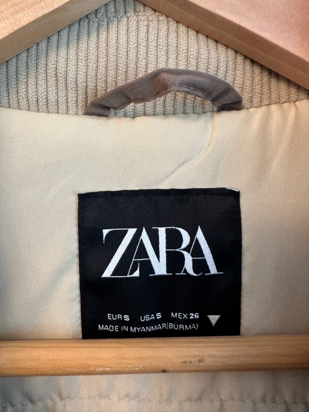 Zara Contrast Collar Waxed Bomber Jacket, S, NWOT - Picture 5 of 5